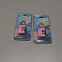 Zarker XD25 3-Digit Combination Small Mini Padlock, Pink, 2-Pack