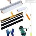 Self Leveling Cement Tool Kit,Epoxy Floor Kit,Self-Leveling Rake,Spike Shoes for Epoxy Flooring,Spike Roller for Self-Leveling,Floor Leveling Tools, 23.62~55.12 inch Telescopic Pole