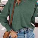 Dokotoo Womens Tops Long Sleeve Tops Shirts 2025 Spring Trendy Business Work Loose Basic T-Shirts (Green, XXL)