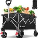 Collapsible Wagon Cart with Wheels Foldable Compact Grocery Wagons with 220LBS Weight Heavy Duty Folding Utility Portable Wagon for Groceries, Sports Garden Camping Fishing