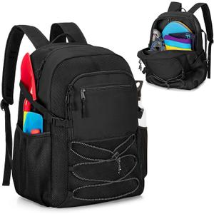 Fasrom Mesh Beach Bag Backpack with Wet Item Pocket, Swim Backpack for Pool, Travel and Gym (Patent Design, Empty Bag Only), Black