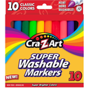 Cra-Z-Art Classic Multicolor Broad Line Washable Markers, 10 Count, School Supplies