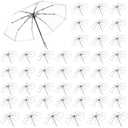 Clear Umbrellas Set of 30, 42 Inch Foldable Lightweight Transparent Umbrella Automatic Open Close Transparent Travel Umbrella for Women and Men for Rain Outdoor Wedding