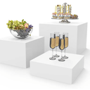 PecMuikee Buffet Risers, Food Risers for Buffet Table, Display Stand Shelf for Catering Dessert Collectibles Jewelry Figures Show, Acrylic Cube Display Nesting Risers with Hollow Bottoms 3PCS 7*8"9"