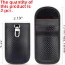 2 Pack Faraday Car Keycase Protective Bag Car rfid Signal Blocking Key Fob Protector Carbon Fiber Security Anti-theft Car Key Pouch Anti-Hacking Case Blocker Car Rfid Key Bag Faraday Cage Protector