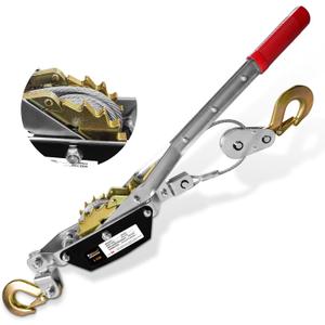 Come Along Winch 2T,Pulling Capacity 12 FT Steel Cable 2 Hooks,Heavy Duty Come Along Tool with Dual Gears,Heavy Duty Hoist Cable Puller for Vehicle Rescue