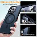 Magnetic for iPhone 15 Pro Case [Compatible with MagSafe] with 2X Screen Protector, Military-Grade Slim Shockproof Phone Cover Translucent Matte Anti-Fingerprint for iPhone 15 Pro 6.1'', Black