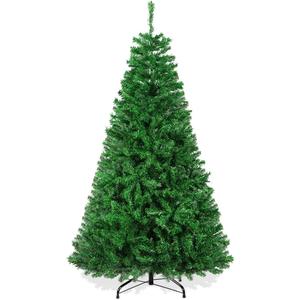 Christmas Tree, 6 FT Artificial Christmas Tree, Xmas Pine Tree with Solid Foldable Metal Stand Perfect for Indoor and Outdoor Holiday Decoration, Green (1in)