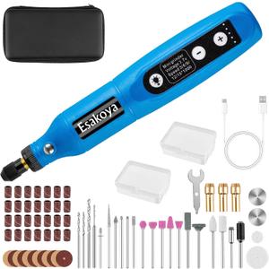 Cordless Rotary Tool, Multi-Purpose Power Rotary Kit with 75 Accessories, 5 Variable Speed & 3.7v Type-C Charging Rotary Tool for Engraving, Sanding, Polishing, Drilling, Grinding, DIY Crafts