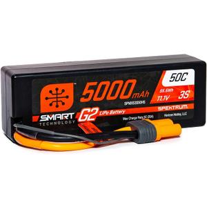 Spektrum 11.1V 5000mAh 3S 50C Smart LiPo G2 Hard Case Battery with IC5