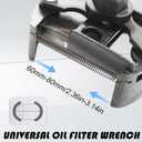 Universal Adjustable Oil Filter Removal Tool with Auto-Clamp Spring for 60–80mm Filters – 1/2" Drive, Non-Slip Serrated Jaws, Durable Tool Steel, Effortless Removal, Compact Design for Tight Spaces