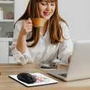 3dRose LLC 8 x 8 x 0.25 Inches Mouse Pad, Girl Staring from Bright Window with Hydrangia Flowers Outside (mp_44370_1)