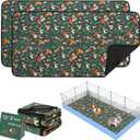 2 Pack Guinea Pig Cage Liners - Washable 47"X24" Bedding Pee Pad, Super Absorbent, Waterproof & Anti-Slip Reusable Mat for Rabbit, Hamster, Rat