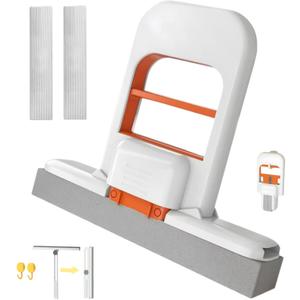 Mini Foldable Desktop Mop, Self-Squeeze Sponge Mop with One-Hand Handle for Wet and Dry Cleaning - Kitchen, Bathroom, Glass, Car, Small Spaces (Replaceable Head)