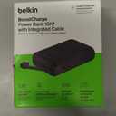 Belkin Portable Charger, Power Bank 10000 mAh w/Integrated Cable - 20W Fast Charge USB-C Power Delivery, iPhone Charger - Apple iPhone 17, Air, Pro, Pro Max, iPad, Samsung Galaxy S25, & More - Black