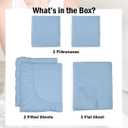 Ready To Rest 100% Egyptian Cotton Split Queen Sheets Sets for Adjustable Bed 5 Piece, Fits Mattress Upto 16" Deep, Hotel Luxury, Ultra Soft, Cooling Bed Sheets, Light Blue Solid