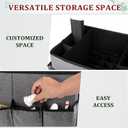 Lukeline Large Ornament Storage Box with 3 Tray, Holiday Ornament Organizer with external pocket and Transparent Cover, Inside 6 Slots for Nutcrackers, Christmas Lights, etc