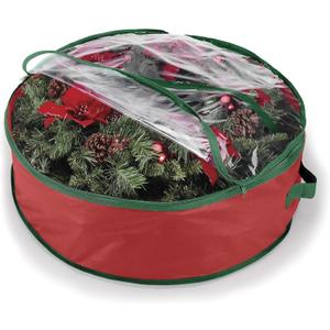 Whitmor Wreath and Garland Bag for 30-Inch Wreaths (Red)