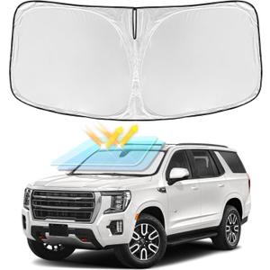 for GMC Yukon/Yukon XL 2021-2025 Windshield Sun Shade - 4 Layers Car Sunshades for Front Windows Shade Cover Custom Fit Yukon Sun Visor 240T Retractable Shade Blocks UV Rays Car Accessories