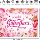 Happy Galentine's Day Backdrop 8x6FT Hot Pink Galentines Day Party Decorations Background Galentine Girls Party Supplies Photo Props