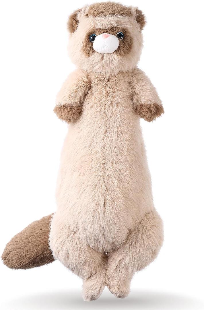 20.5 Inch Ferret Plush Stuffed Animal Long Cute Ferrets Pillow Soft Doll Stuffed Cute Toys Animals Lover Gift Kid Birthday Holiday Party Favor(Brown Ferret)