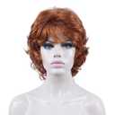 Aimole Short Curly Soft Women Wigs Natural Capless Hair Synthetic Wig Heat Resistant (130A Fox Red)