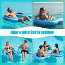 ACWYENN Inflatable Floating Pool Chair, Heavy Duty Pool Float Chair for Adults, Floating Chairs for Lake, Pool Lake Water Floats for Adults (1 Pack-Sky Blue)