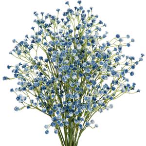 6 Pack Baby's Breath Artificial Flowers Bulk 3 Branches Faux Baby Breath Plastic Flowers Fake Gypsophila Flower Arrangement for Crafts Fake Flowers Bouquet for Wedding Home Decor Blue Baby Breath