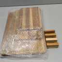 3 Pack Teak Wood Cutting Board Set for Kitchen Charcuterie Board Serving Heavy Duty Non Toxic Slip Over Sink Solid Thick Haus Wooden Chopping Board Large Big Small Meat Best Kitchen Essential Gift (Multi-Size Set | 3 Pack with Holder)