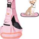 CUBY Dog and Cat Sling Carrier - Hands Free Adjustable Small Pet Sling - Soft Pouch and Tote Design - Suitable for Puppy, Small Dogs Cats Outdoor