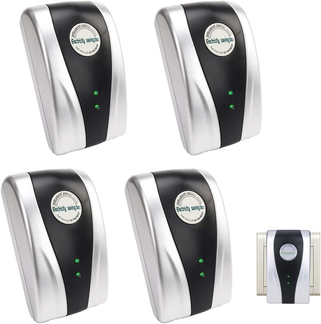 4 Pack Power Save Smart Energy Saver Device Electricity Saving Box, Power Saving Box Electricity Reducer, Power Factor Saver House Voltage Stabilizer Energy Saving Device