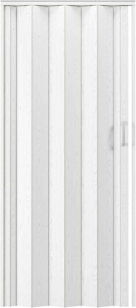 48" W Premium Foldable Accordion Doors, Double Walled Heavy Duty Folding Doors for Interior, Privacy Room Divider, White Oak