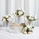 4 Sets Mason Jar with Lights White Faux Peony Decorative White Centerpieces for Tables Mason Jars Flowers Decorations LED Farmhouse Vase for Home Wedding Event Party Decor