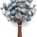 Floroom Ranunculus Artificial Flowers 18 Pcs Dusty Blue Faux Silk Mini Ranunculus Bulk Fake Wedding Filler Flowers for DIY Bouquets, Centerpieces, Bridal Shower Decorations & Arrangements