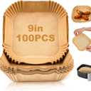 Disposable Air Fryer Paper Liners: 100Pcs 9 In Large Square Non Stick Parchment, Air Fryer Basket Liner for 8Qt - 12Qt Airfryer