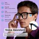 AI Smart Wireless Bluetooth Translation Glasses for Men/Women with Speakers/Bluetooth&140+ Languages Translation Sports/Travel/Drive/Busniess