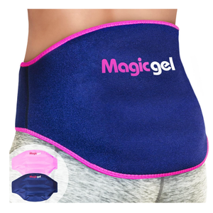 Magic Gel Back Ice Pack - Hot or Cold Compress for Cross and Hip - Reusable Cooling Pad with Closure Also for Bursitis