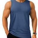 TACVASEN Men's Running Tank Tops Muscle Gym WorkoutShirts for Summer Beach Swim Sleeveless Quick Dry Fit Sleeveless Bluegray,L
