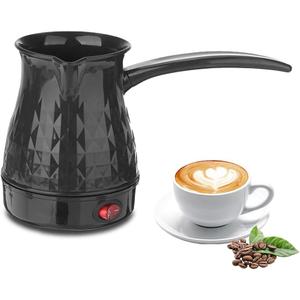 Portable Turkish Coffee Pot - 600ml Electric Coffee Pot ABS and Stainless Steel Americano Kettle/Maker with Removable Anti Scald Handle for Heating Coffee Tea Milk,5-6 Cups