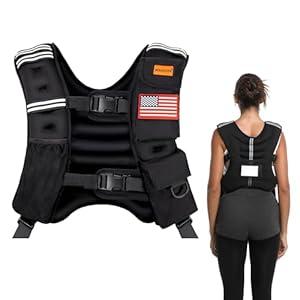 WANOON Weighted Vest Woman & Men, Odor-Free Adjustable Size Weight Vest with Underarm Buckle, Running Vest with Reflective Stripe for Strength Training, Workout, Fitness, Weight Loss, Muscle Building, Weightlifting, HIIT