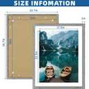 Hongkee 22x28 Frame Set of 2, Rustic Grey Wood Style - Display 18x24 Picture Frame with Mat or 22 x 28 Poster Frame without Mat, Wall Mounting Horizontal and Vertical