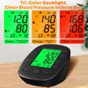 Blood Pressure Monitor Upper Arm Blood Pressure Monitors for Home Use with Adjustable Bp Cuff 8.7"-16.5", Backlit Screen, 2x99 Memory, Voice Broadcast and Battery Bp Machine, Easy to Use
