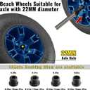 Beach Balloon Wheels, 13" Flat-Free Solid PU Beach Cart Tires Replacement Big Sand Wheels for Beach Buggy, Kayak Trolley, Canoe Cart, Rolling Walker, Garden Cart, Wheelchair & Buggy, 2-Pack