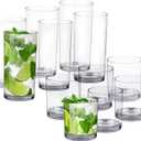 Tiawudi 12 Pack Plastic cups, Clear Tumblers, 6 each: 12 ounce and 16 ounce Water Drinking Cups, Reusable Drinking Glasses Set