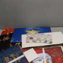 Giiffu 18 Christmas Cardboard Gift Boxes with Lids, 12 Designs and 4 Sizes with Gift Stickers, Assorted Size Xmas Decorative Gift Boxes for Wrapping Robes, Sweater, Shirt, Clothes, Holiday Present (White Cardboard Printing)