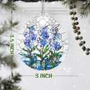 5 x Christmas Ornaments: Stained Glass-Style July Birth Flower Ornament  Christmas Tree Decorations, Holiday Party Gifts, Mother's Day & Birthday Gifts for Women, Mom & Grandma | Birth Flower Gift (November)