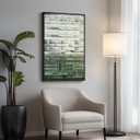Framed Dark Sage Green Modern Abstract Wall Art, 1 Piece 24x36 In