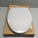 Bemis 1500EC Durable Wood Toilet Seat with Easy Clean Hinges, Made in USA, Elongated, Ice Grey