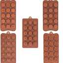 2 x Fewo 5 Pack Flower Chocolate Molds Set - BPA Free & Non-stick Silicone Tray for Hard Candy Gummy Keto Fat Bomb Jello Ice Cube Small Soap (16 Shapes, Rose, Daisy, Sakura, Sunflower, Tulip, Etc)