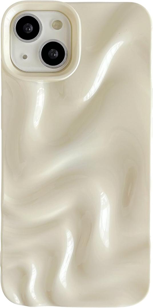 Caseative for iPhone 13 Case,Water Ripple Pattern Wave Compatible with iPhone Case (Light White,iPhone 13)